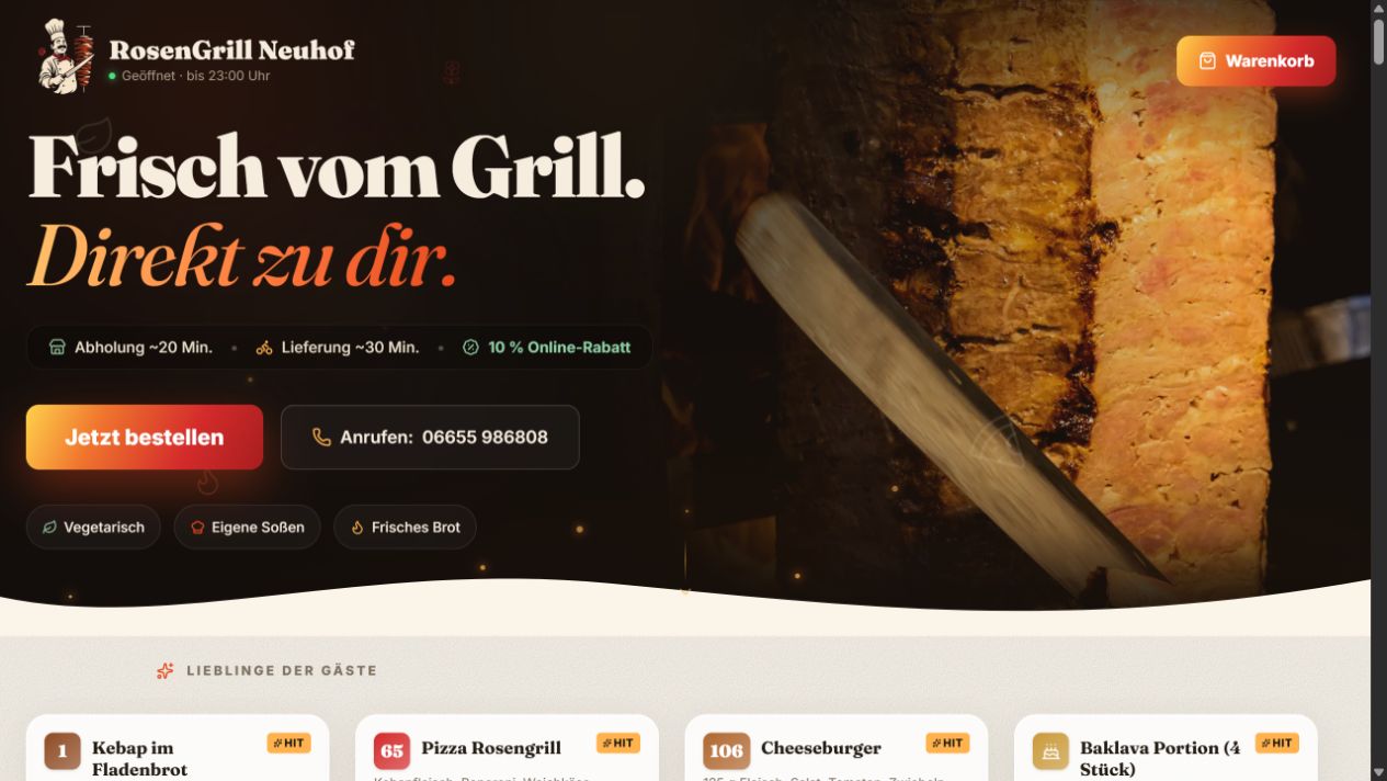 Website RosenGrill Neuhof