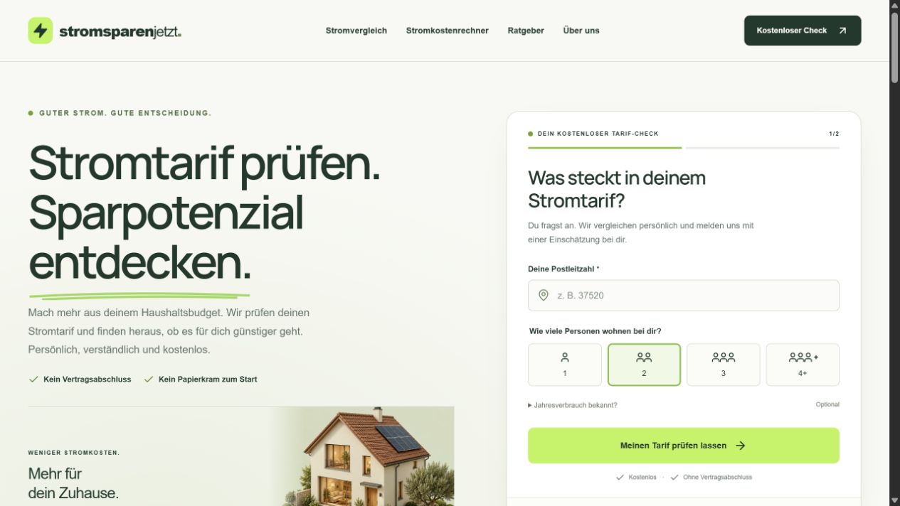 Website stromsparenjetzt.de